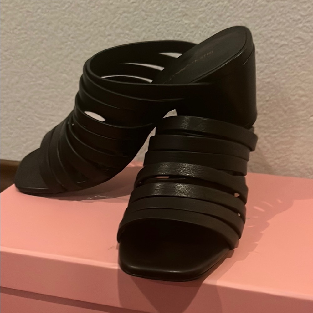 INTENTIONALLY BLANK Black Strappy Mules